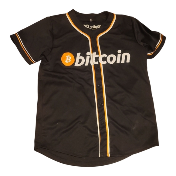Hodlers official Black white gold team Bitcoin satoshi Baseball Jersey L - Picture 2 of 5